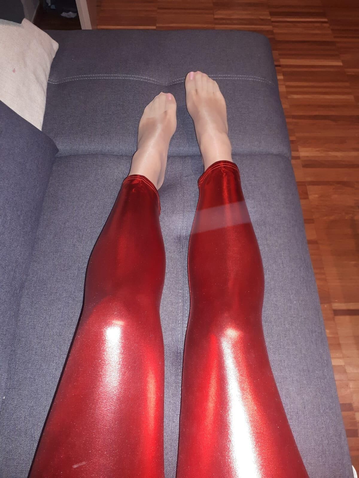 pantyhose, leggings, high heels