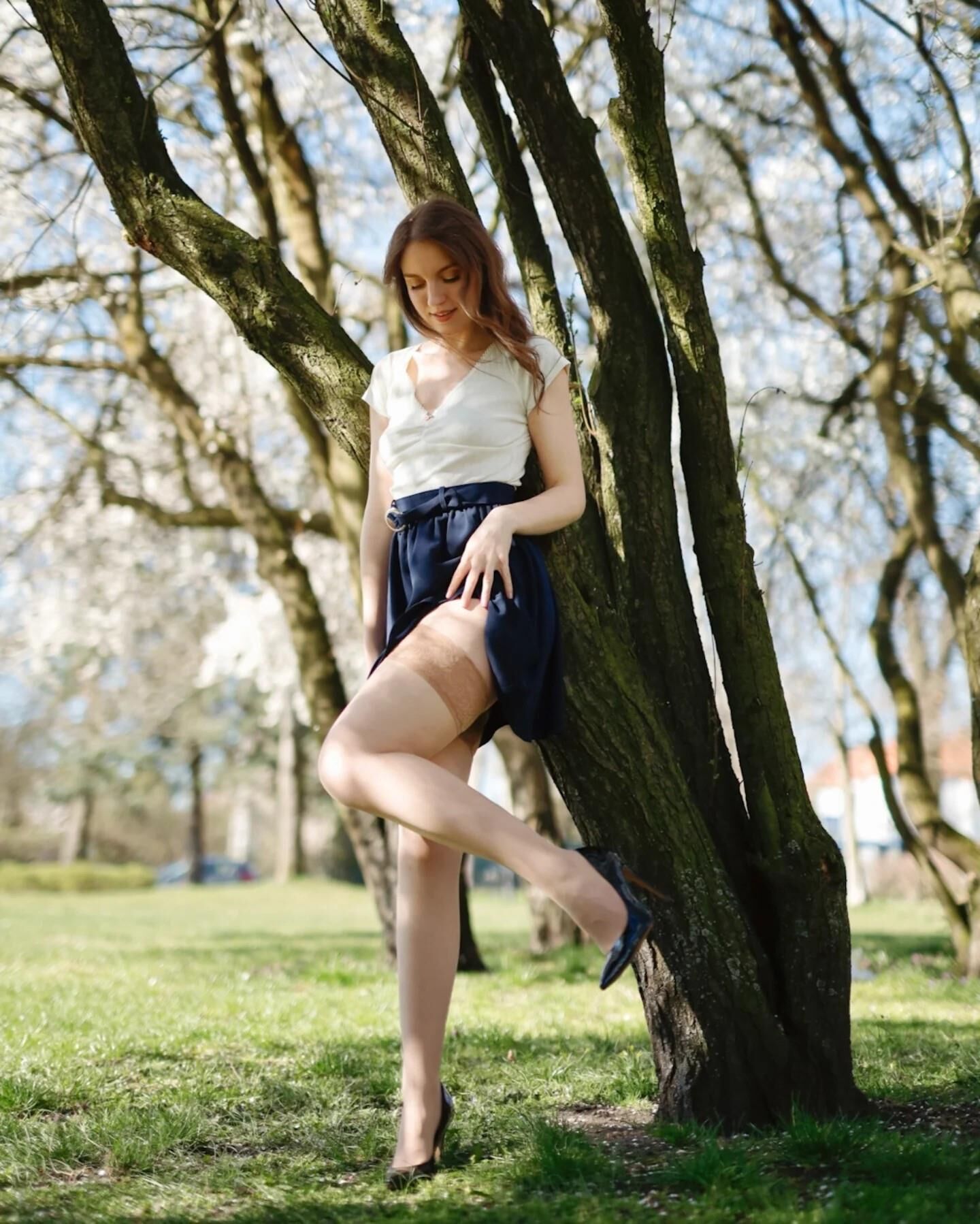 Anastazja Wearing Hold Up Stockings
