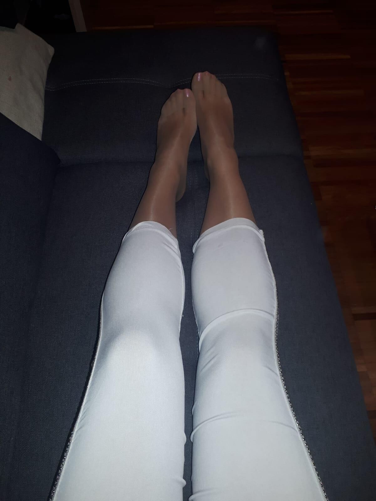 pantyhose, leggings, high heels