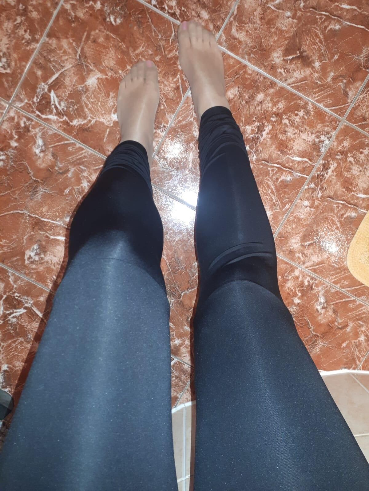 pantyhose, leggings, high heels