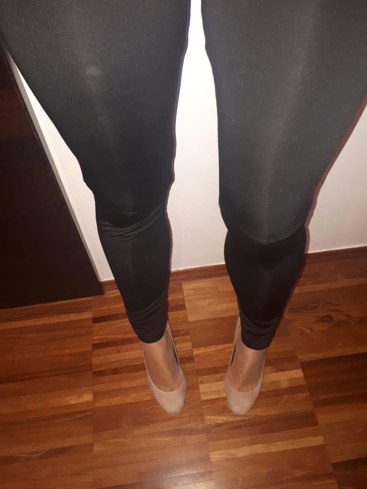 pantyhose, leggings, high heels