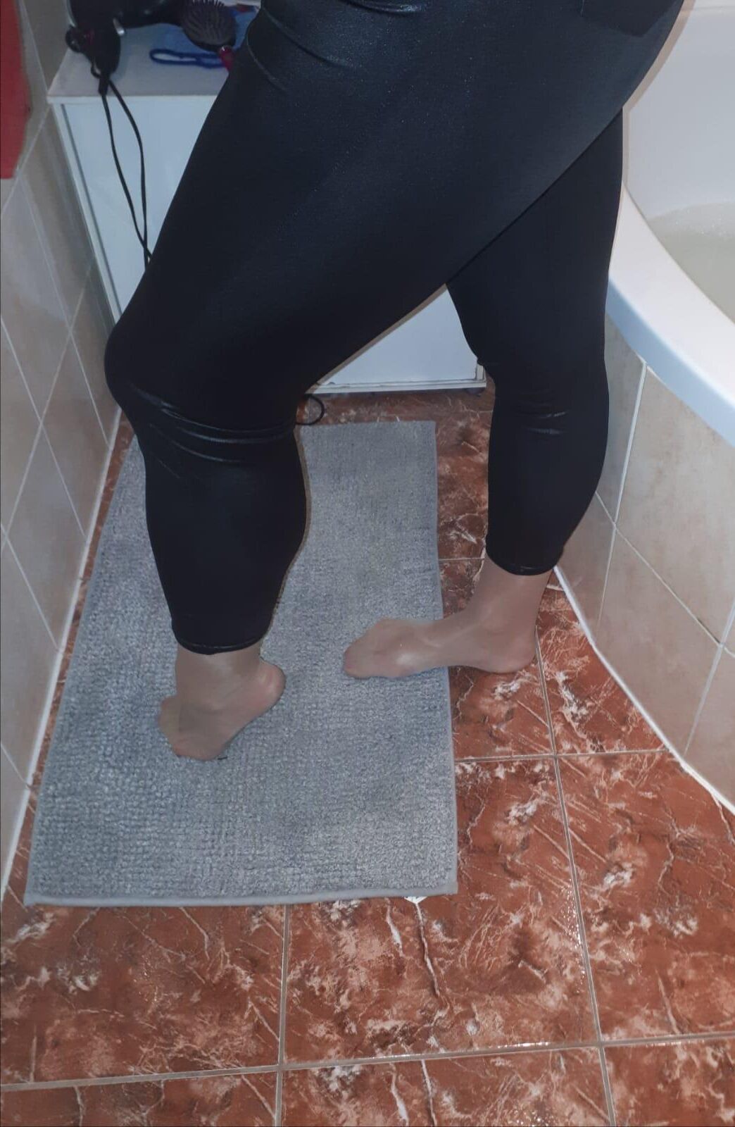 pantyhose, leggings, high heels