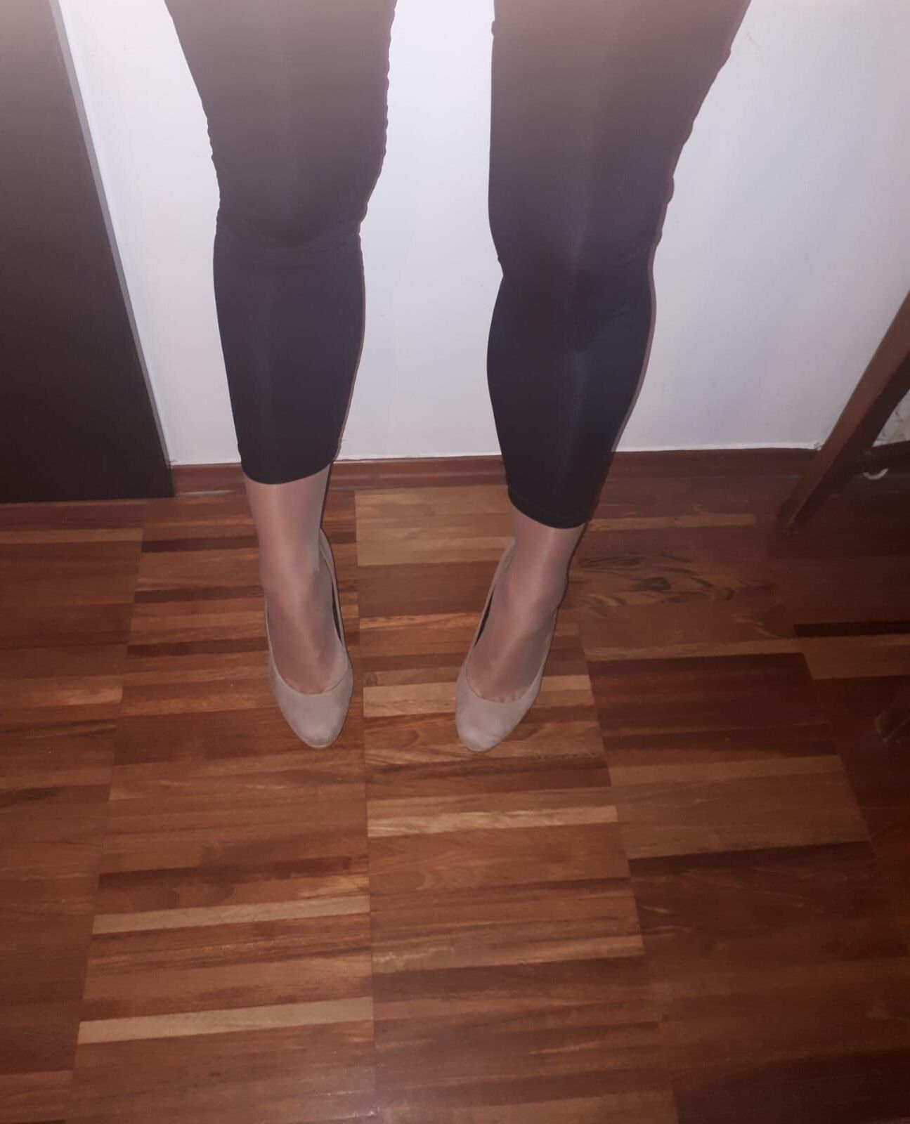 pantyhose, leggings, high heels