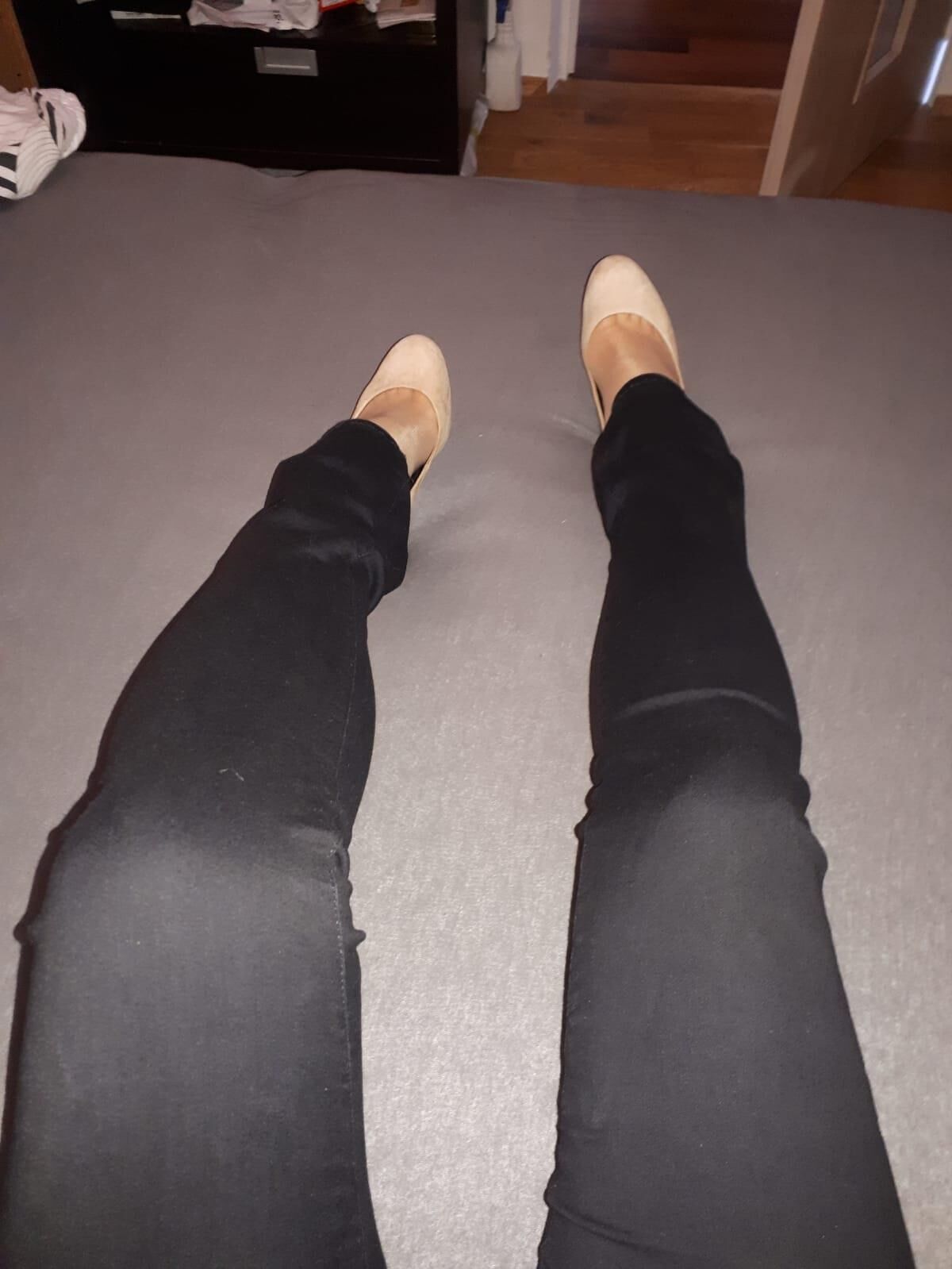 pantyhose, leggings, high heels