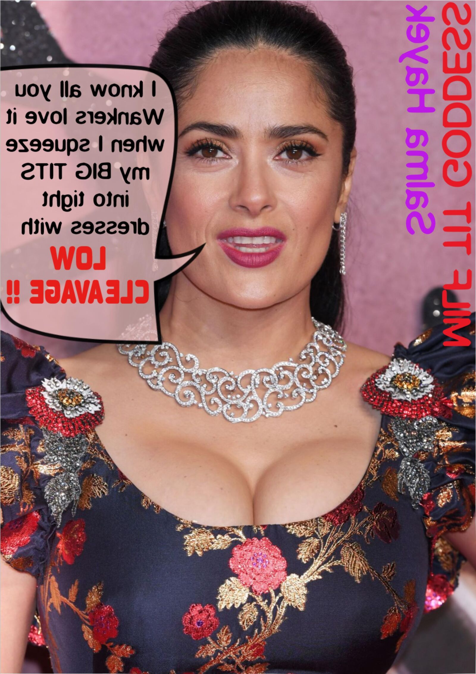 熟女の女神サルマ・ハイエク、大きなおっぱいの女王