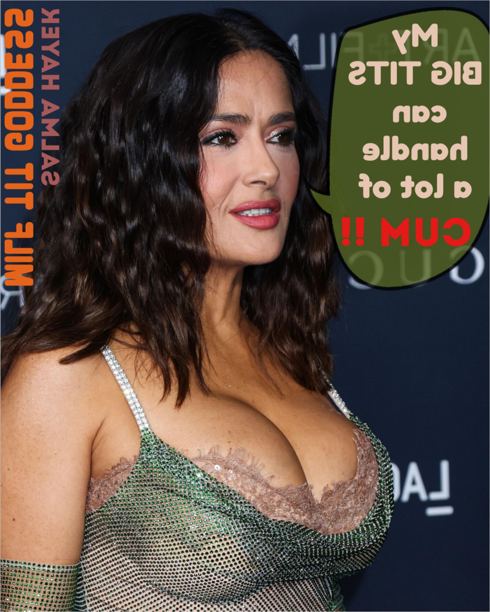 熟女の女神サルマ・ハイエク、大きなおっぱいの女王