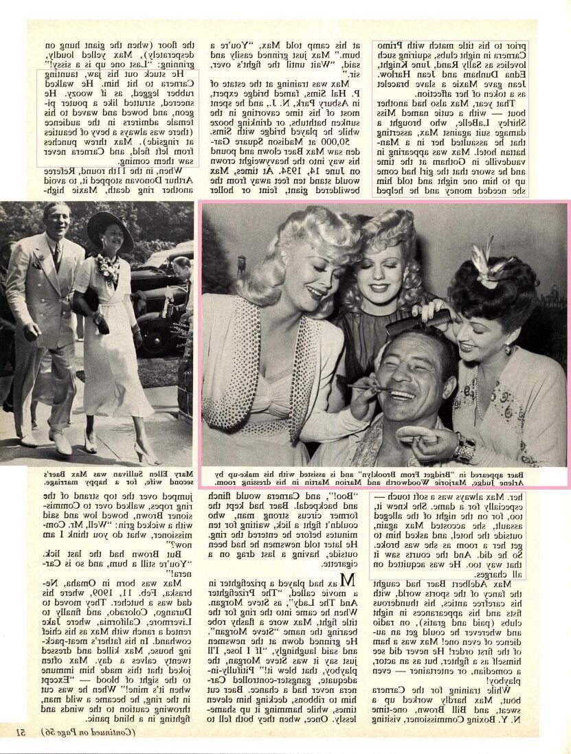 Women watching men fight (pics) Max Baer