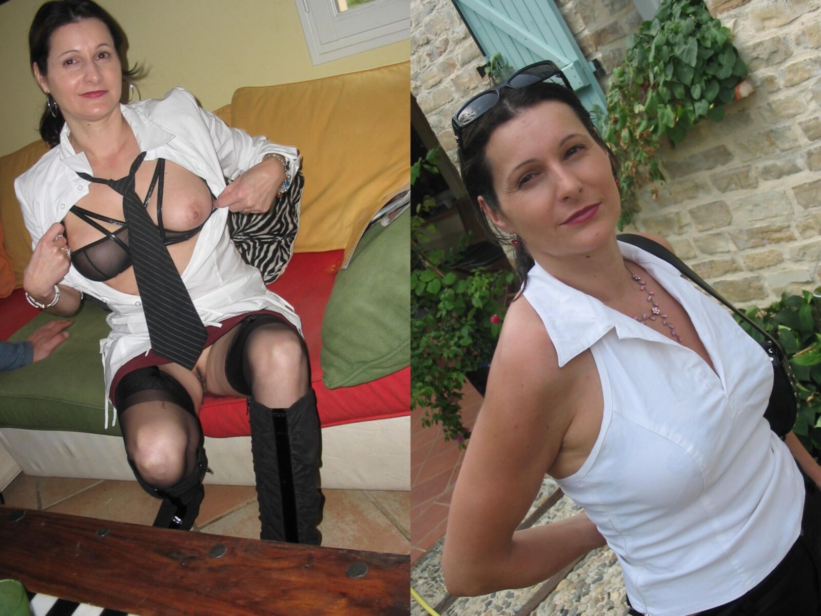 Dressed undressed milf mix