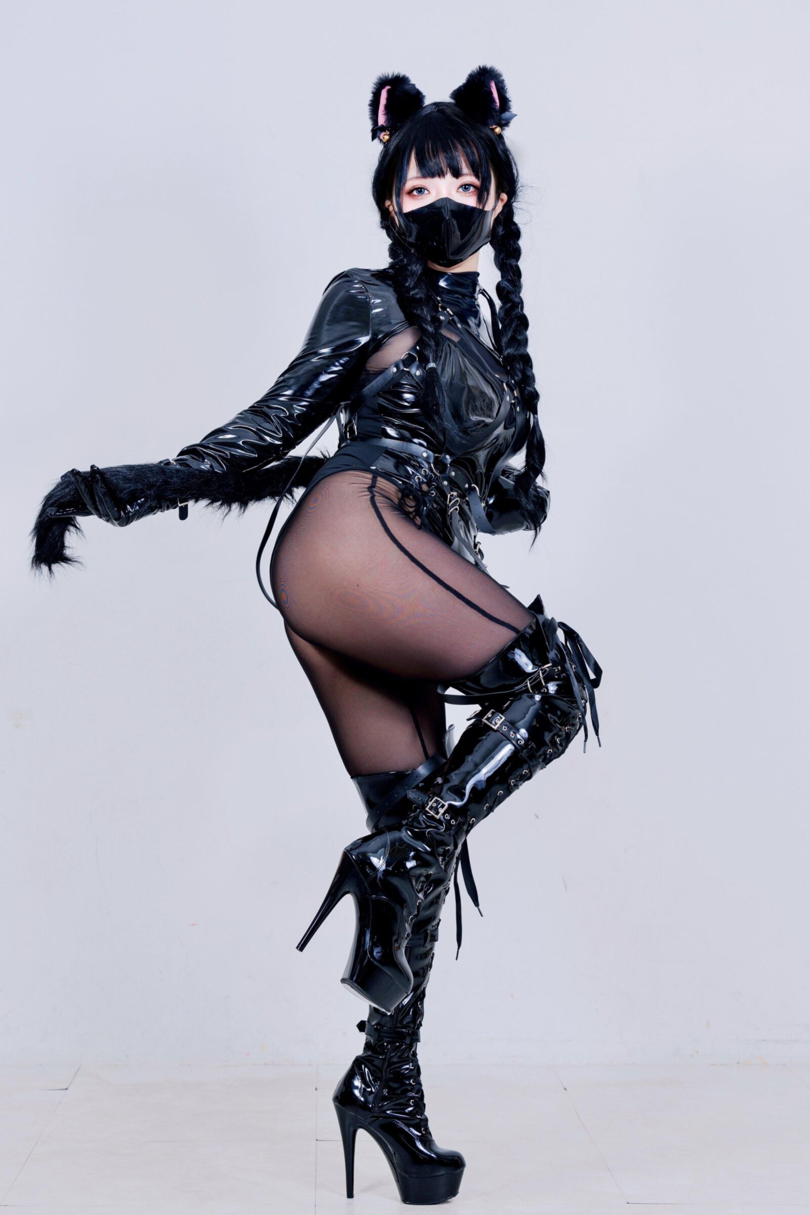 Asiatique, manque, nylons