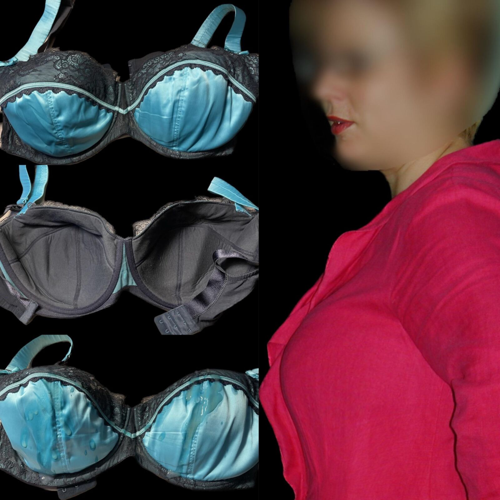 Busty Aunt is a Slut, love to cum on her Big Tits F / DD Bra