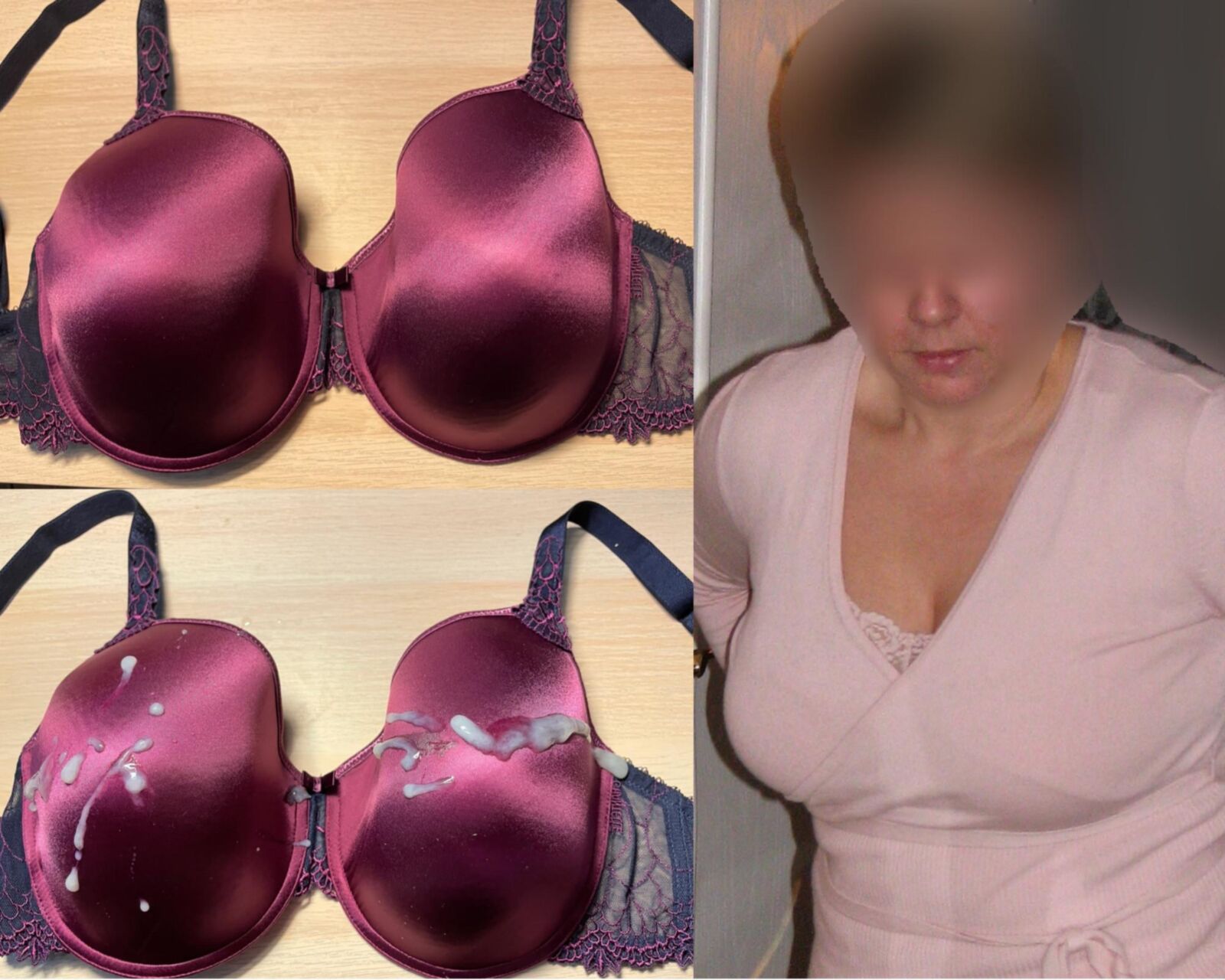Busty Aunt is a Slut, love to cum on her Big Tits F / DD Bra