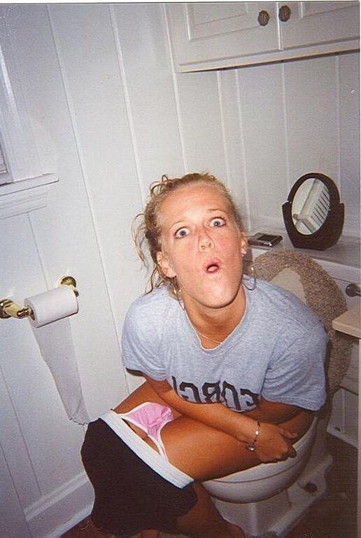 Lovely Ladies Having a Piss in the Toilet