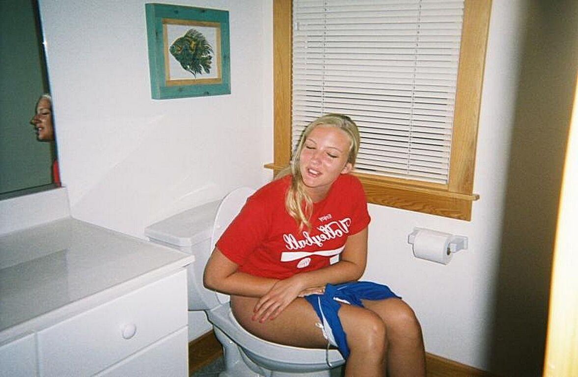 Lovely Ladies Having a Piss in the Toilet