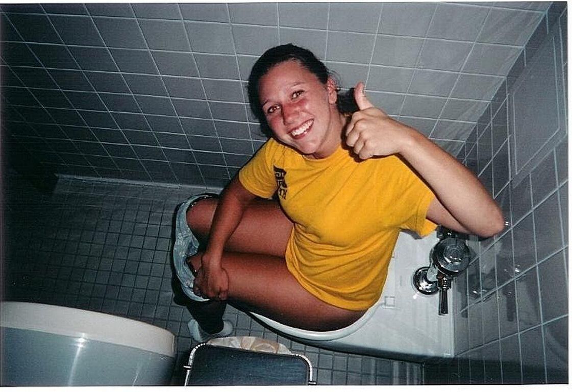 Lovely Ladies Having a Piss in the Toilet