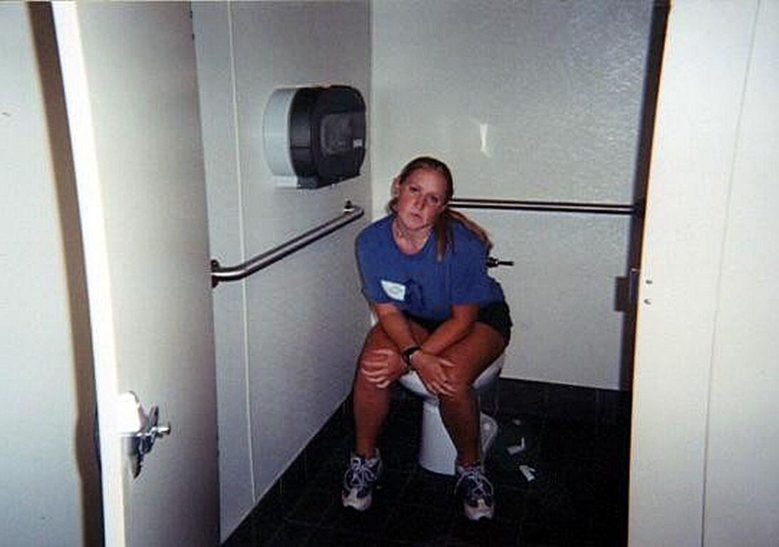 Lovely Ladies Having a Piss in the Toilet