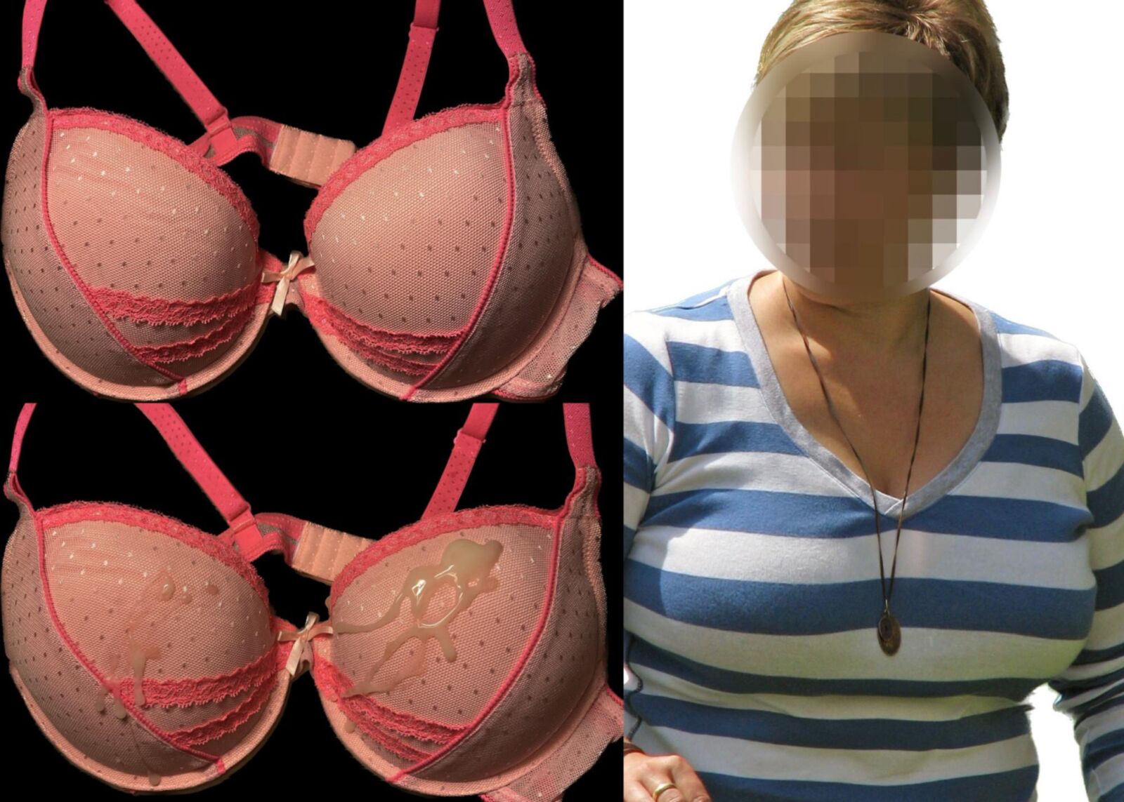 Busty Aunt is a Slut, love to cum on her Big Tits F / DD Bra