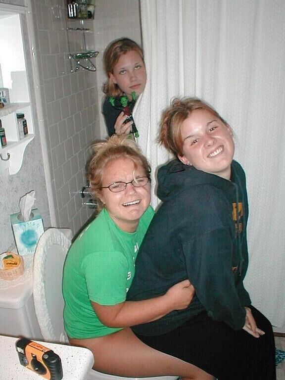 Lovely Ladies Having a Piss in the Toilet