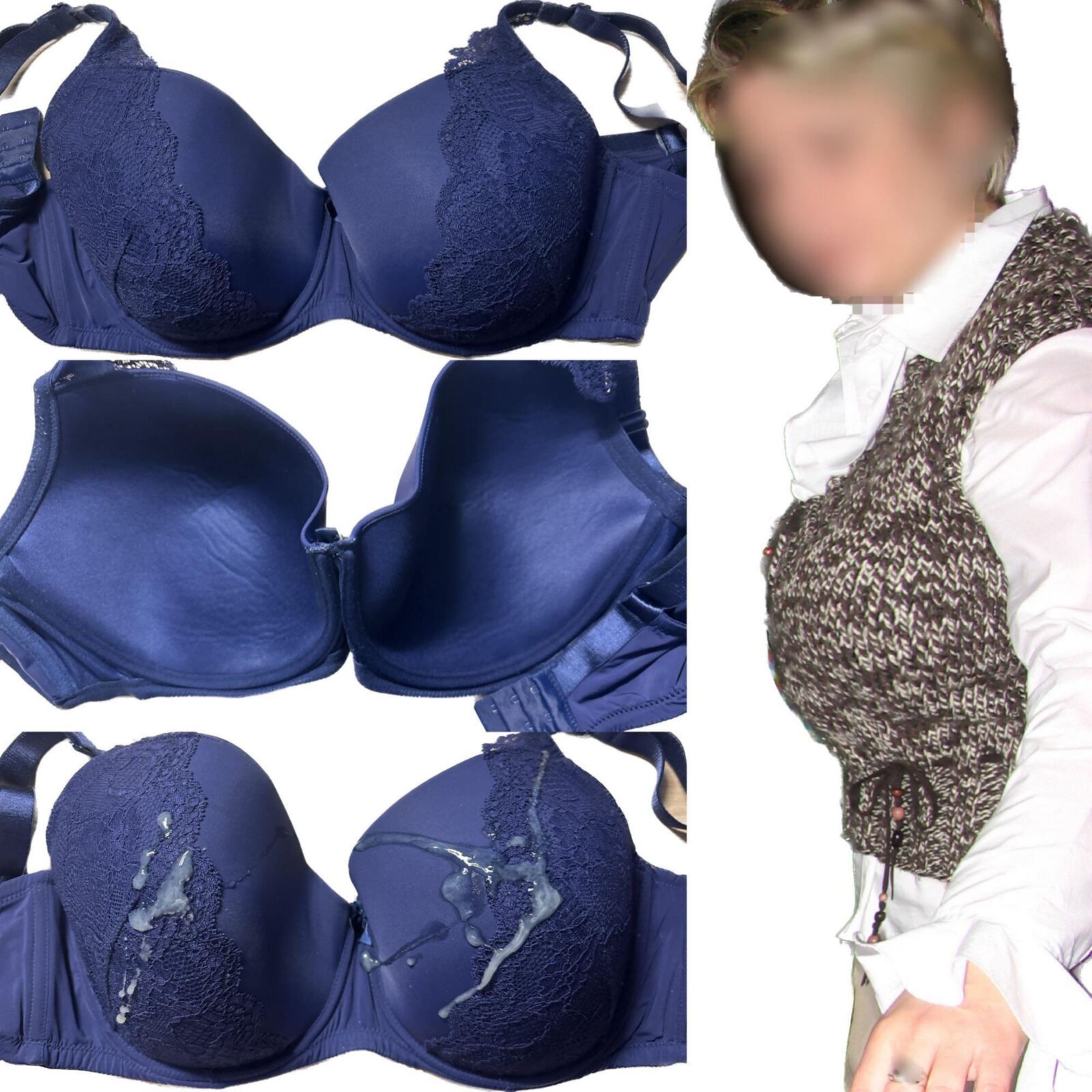 Busty Aunt is a Slut, love to cum on her Big Tits F / DD Bra