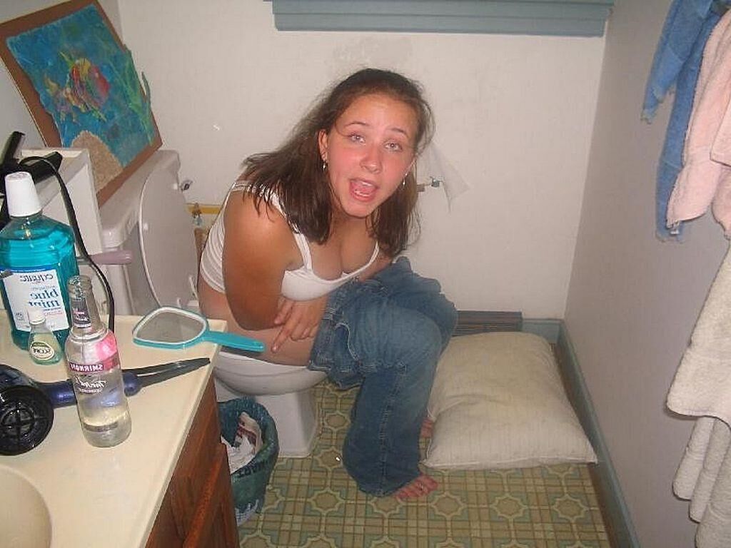 Lovely Ladies Having a Piss in the Toilet