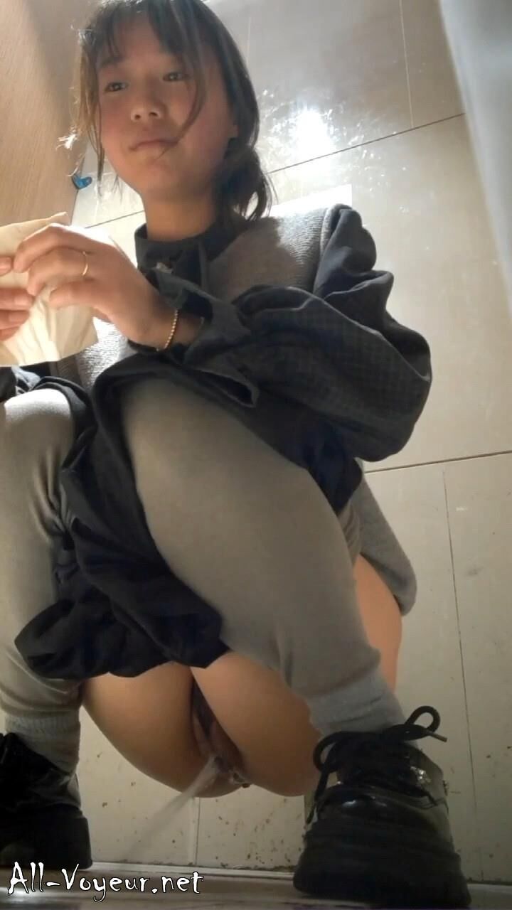 WC Voyeur. Peeing chinese wet hairy pussy 