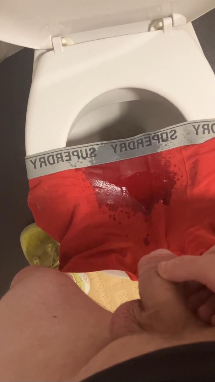 Pissing on someone BF Underwear 