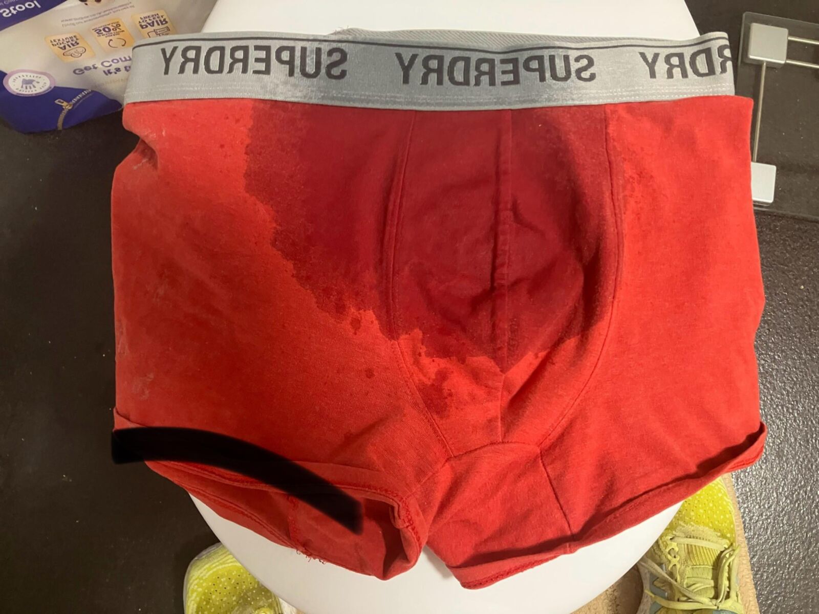 Pissing on someone BF Underwear 