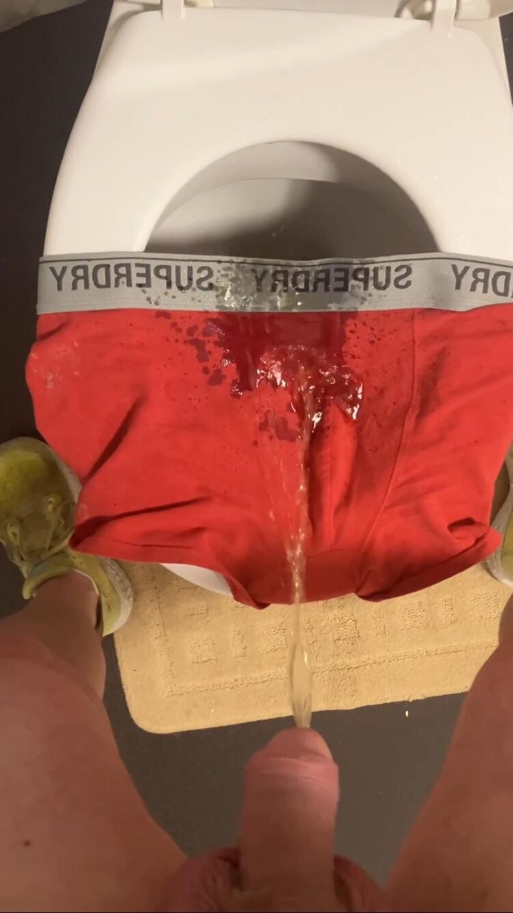 Pissing on someone BF Underwear 