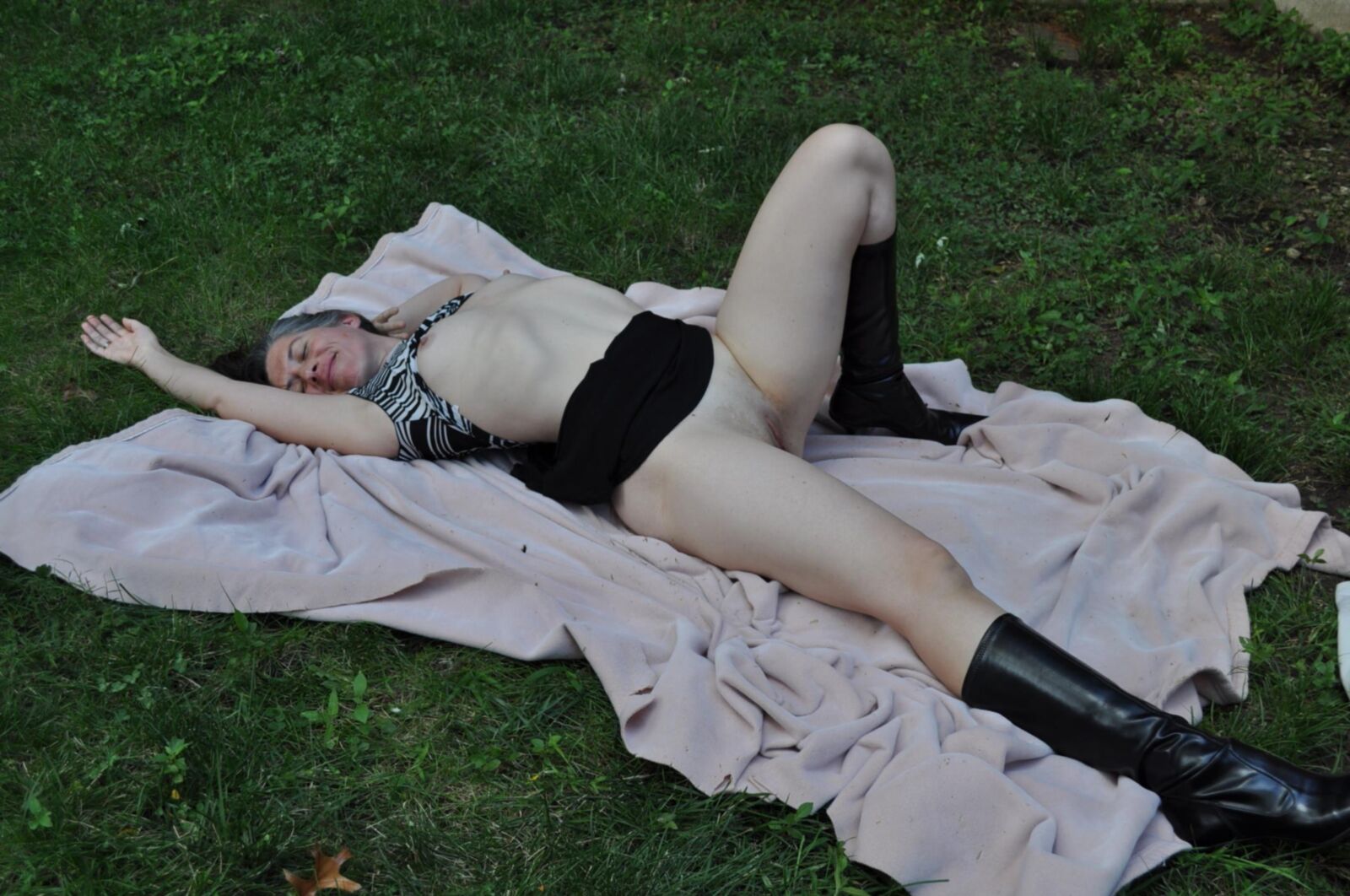 outdoors boots and skirt