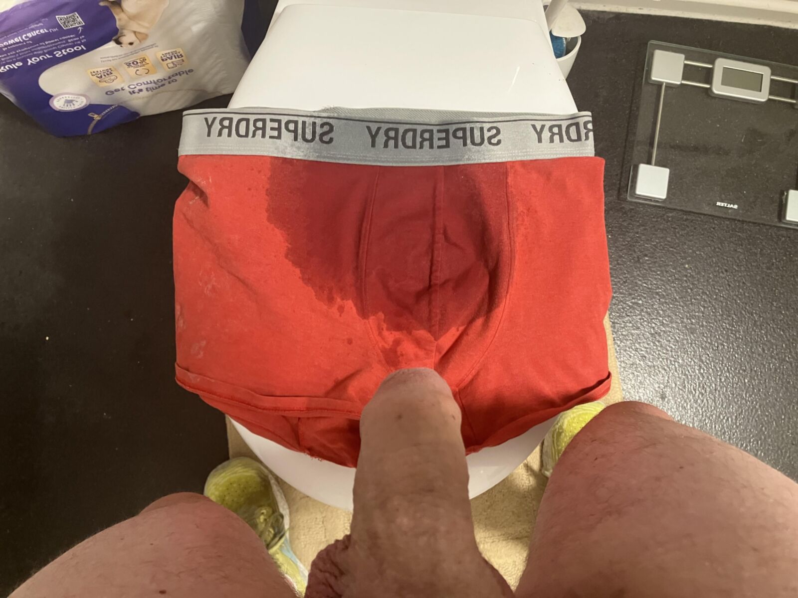 Pissing on someone BF Underwear 