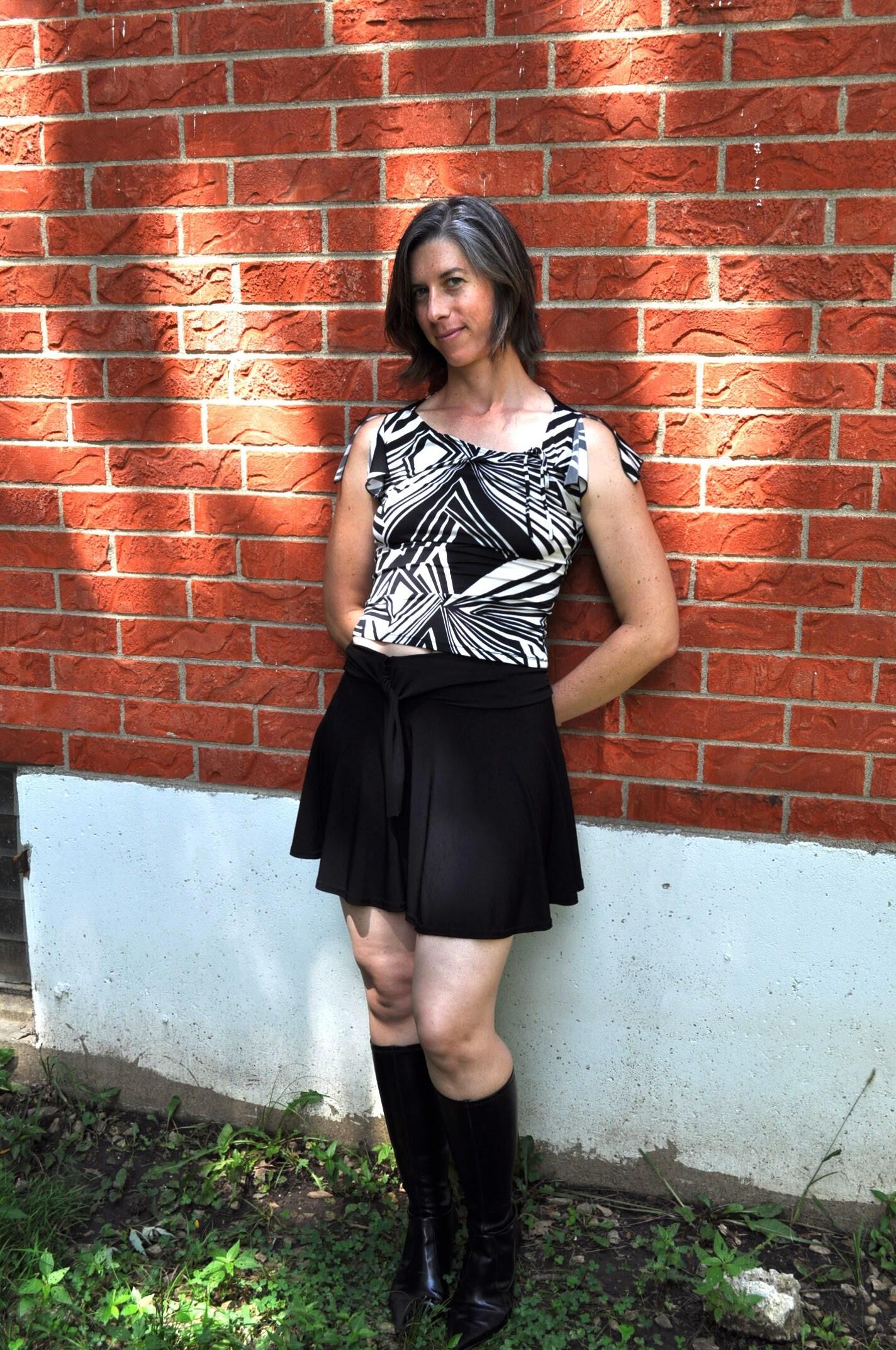 outdoors boots and skirt