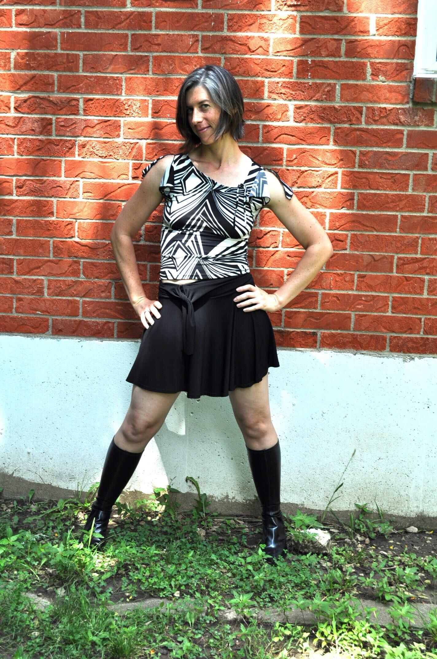 outdoors boots and skirt