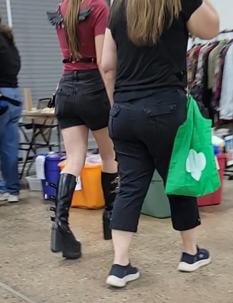 Public slut wears leather hooker boots and BDSM gear (CANDID)