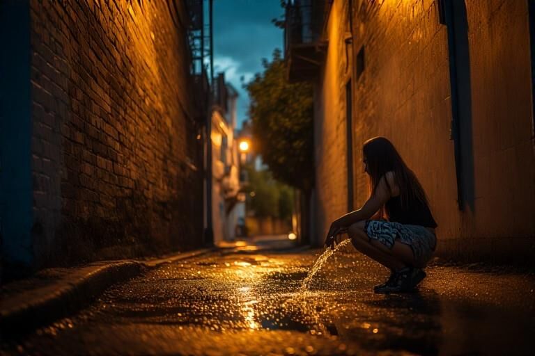 女性のルーが故障していないDAクラブでの荒い夜