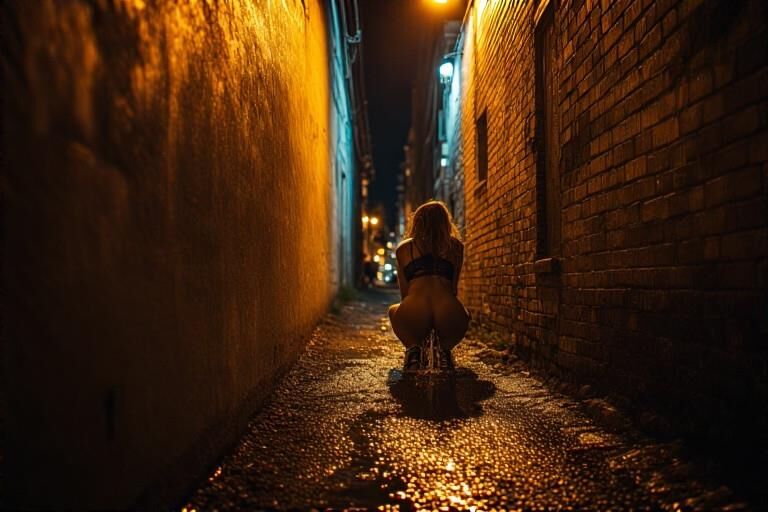 女性のルーが故障していないDAクラブでの荒い夜