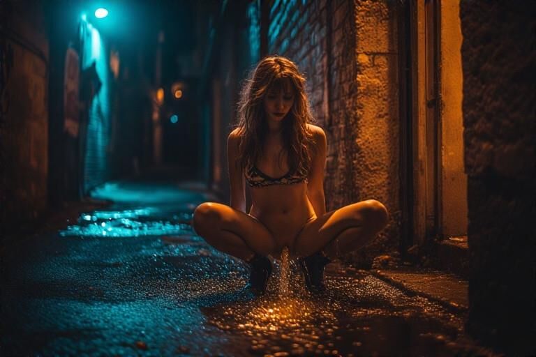 女性のルーが故障していないDAクラブでの荒い夜