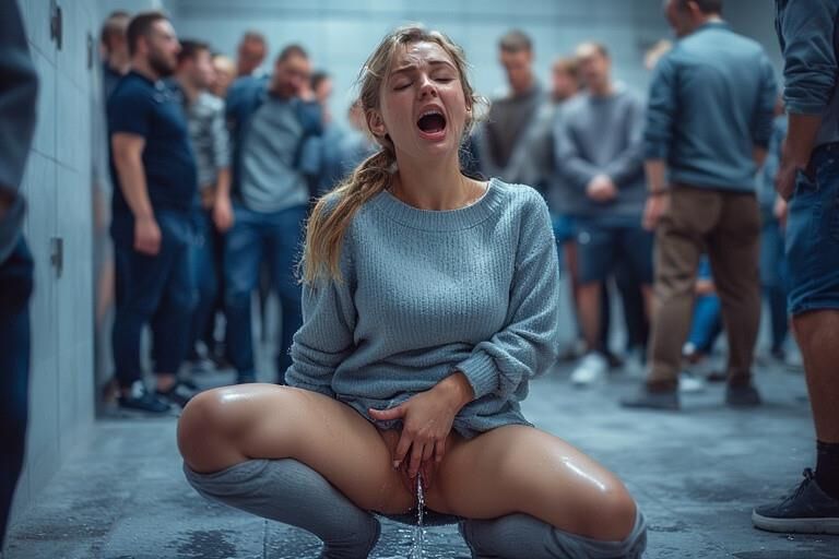 彼女は男性の部屋を小便に侵入しなければならなかったが、それでも失敗した