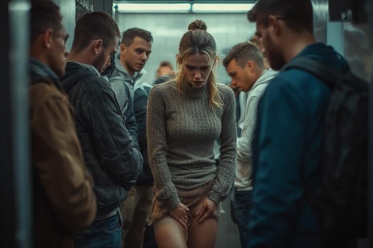 彼女は男性の部屋を小便に侵入しなければならなかったが、それでも失敗した
