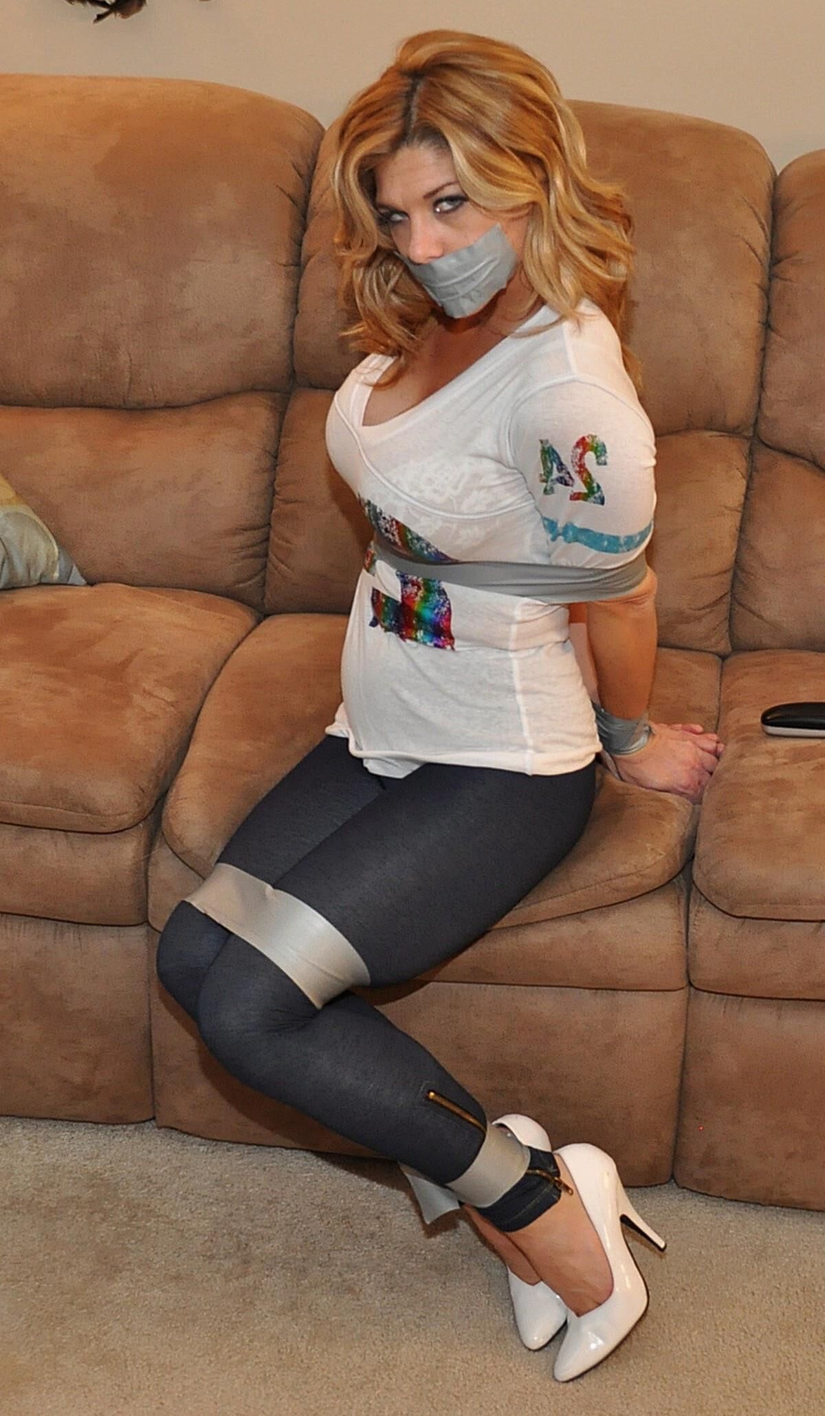 Brutally, perversely tied up in Leggings and Swimsuits 