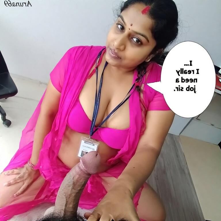 INDIAN DESI SLUT ON HER KNEES KEEPING HER JOB