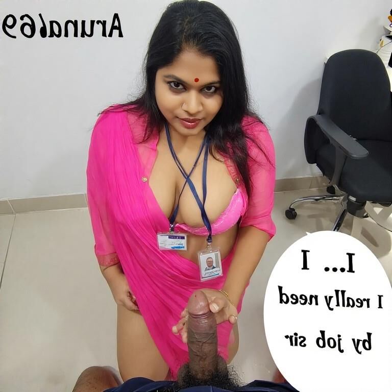 INDIAN DESI SLUT ON HER KNEES KEEPING HER JOB