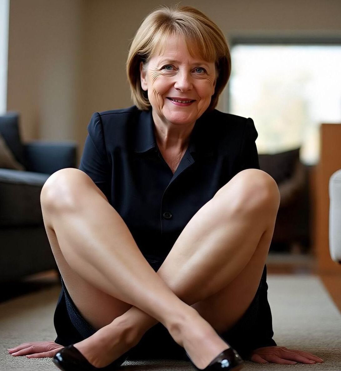 Angela Merkel Legshow in Nylons und hohen Hacken AI