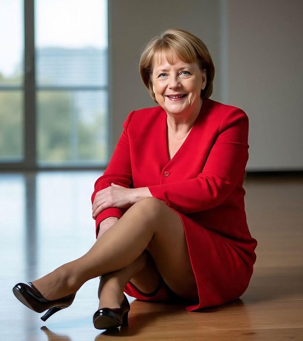 Angela Merkel Legshow in Nylons und hohen Hacken AI